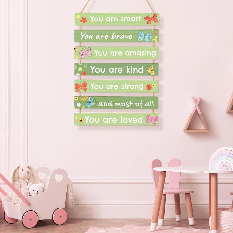 Beinou Girls Room Decor Colorful Inspirational Wall Decor Room Decor for Teen Girls Durable Kids for Nursery Playroom Bedroom, Green Butterfly - Image 5